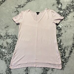 Halogen T Shirt Womens Size Medium Pink V Neck Tencel‎ Super Soft Short Sleeve